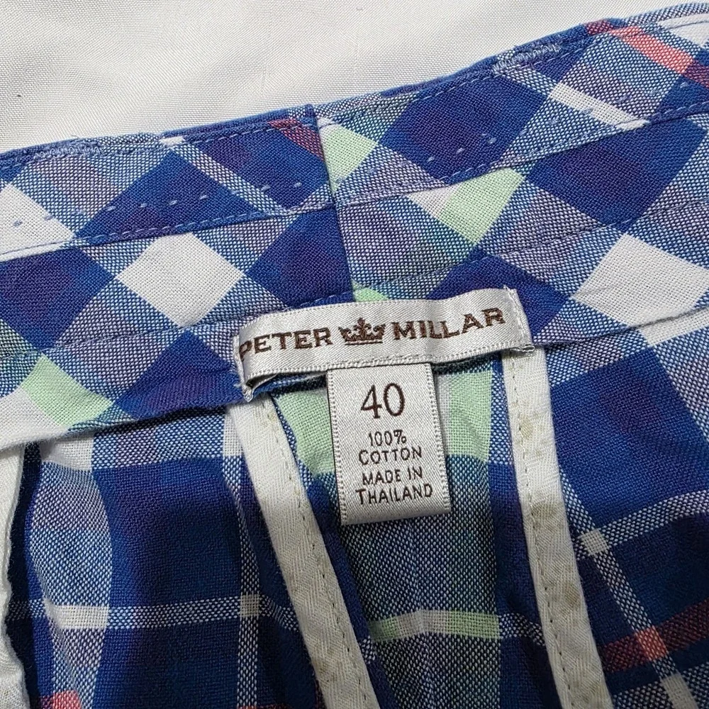 Peter‎ Millar Mens Plaid Golf Shorts Size 40 Us Open Sporty Athleisure